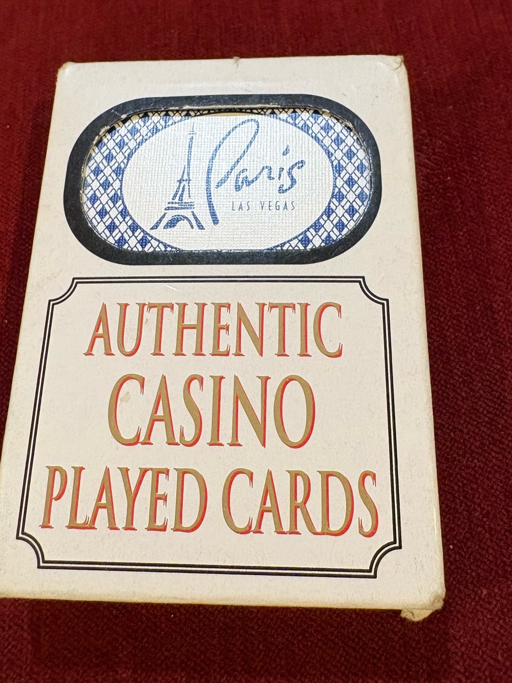 Authentic Casino Played Card-Paris Las Vegas